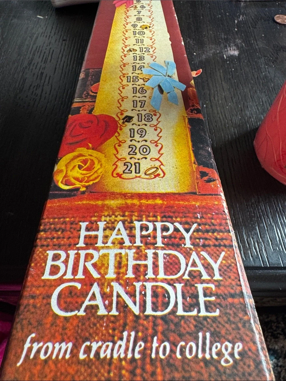 Vintage birthday candle pink